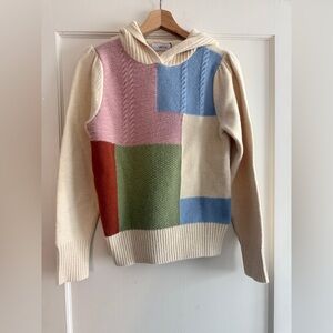 Greylin Multicolor Patchwork hooded  Sweater